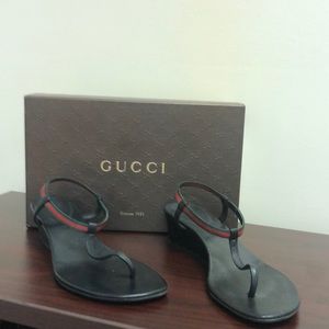 GUCCI Nappa Moorea Wedge Sandal Size 9